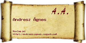 Andresz Ágnes névjegykártya